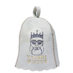 Банная шапка Luxyart One Size Хазяїн життя натуральный войлок Белый (LA-659) Бердянск