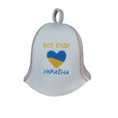 Банная шапка Luxyart Все буде Україна One Size белый LС-65 Черкаси
