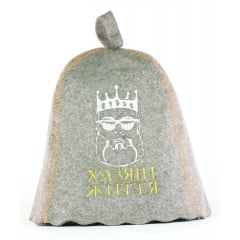 Банная шапка Luxyart One Size Хазяїн життя натуральный войлок Серый (LA-660) Київ