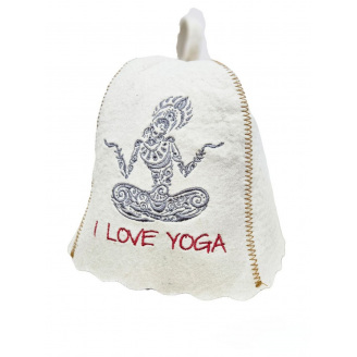 Банная шапка Luxyart One Size I Love Yoga натуральный войлок Белый (LA-861)
