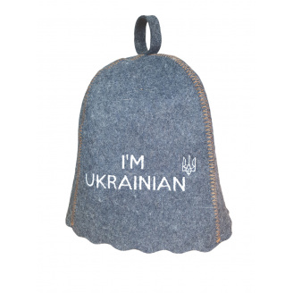 Банная шапка Luxyart I am Ukrainian One Size серый LA-756