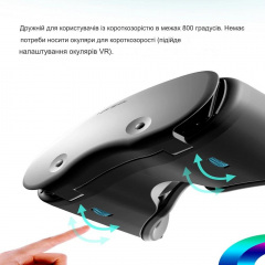 Очки шлем виртуальной реальности с аэромышкой VRG Pro X7 5-7" Black (451267028) Петрове