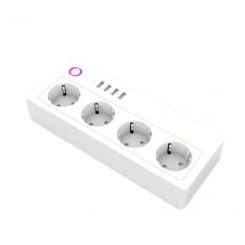 Розумний мережевий фільтр 1DAL Wi-Fi подовжувач з USB, 4 гнізда + 4 виходи USB (JX-EU30)