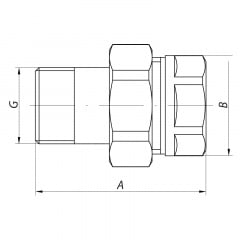 Згін американка прямий Koer KR.341 2 " Сталевий (KR0185) Хмельницький