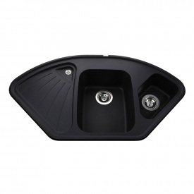 Гранітна мийка Globus Lux AVERNO 1060х575-А0001, чорний металік