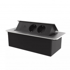 Фото - Розетка мебельная двойная с USB-С Livolo черный в сером (VL-SHS013-TC-UC45W-6BP-S) Розетка мебельная двойная с USB-С Livolo черный в сером (VL-SHS013-TC-UC45W-6BP-S)