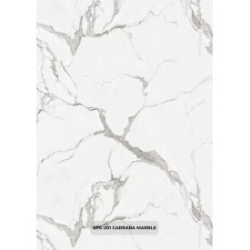 Водостійка матова SPC панель для стін та підлоги PanaSPC Carrara Marble SPC-201 білий мармур 1200×2800 мм