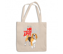 Эко-сумка шоппер с принтом для собачника 