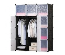 Сборной модульный шкаф для белья и одежды RIAS МР 312-62А 110х37х146см Black-White