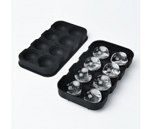 Форма для льда силиконовая Ice Шар 8 ячеек 22x11,5х4,5 см Черный (C051356)