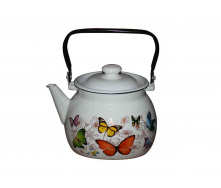 Чайник эмалированный IDILIA I2710/2 Батерфляй 2.5 л White