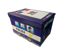 Ящик для хранения игрушек и вещей автобус синий police HMD 216-10228676