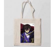 Эко-сумка шоппер с принтом Code Geass Hangyaku no Lelouch-Код Гиас Восставший Лелуш Кавун Бежевый