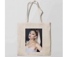 Эко-сумка шоппер с принтом Ariana Grande-Ариана Гранде Кавун Бежевый