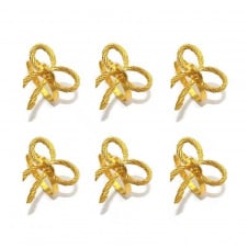 Набор колец для салфеток No Brand Бантики 6 шт Gold (GB6)