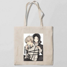 Эко-сумка шоппер с принтом Bungou Stray Dogs - Бродячие псы 19 Кавун Бежевый