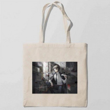 Эко-сумка шоппер с принтом Bungou Stray Dogs - Бродячие псы Кавун Бежевый