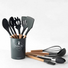 Набор кухонных принадлежностей Kitchen Set 12 предметов Черный