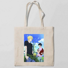 Эко-сумка шоппер с принтом Banana Fish - Банановая рыба 6 Кавун Бежевый