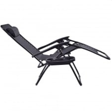 Шезлонг Garden Line Relax Black до 130 кг Черный