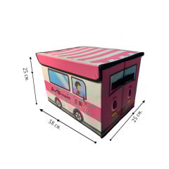 Ящик для хранения игрушек и вещей автобус розовый ice cream HMD 216-10228678 Новомиколаївка