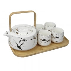 Чайный сервиз No Brand Мраморная роскошь 6 предметов White 13155-83922 Чернівці