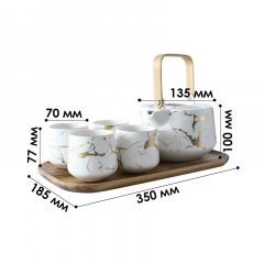Чайный сервиз No Brand Мраморная роскошь 6 предметов White 13155-83922 Чернівці