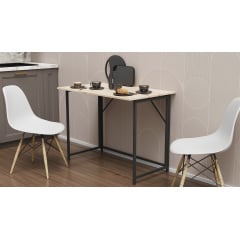 Стол раскладной Морис 900 Ferrum-decor 75x90x50 см Черно-бежевый (MORI902) Измаил