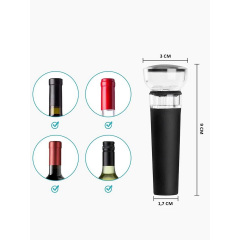 Пробка многоразовая для вина Cork 1 шт 2.5 х 1.5 х 8.5 см Black (H051392) Єланець