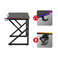 Компьютерный стол huzaro Hero 1.7 RGB 120x60x77 см Black Житомир