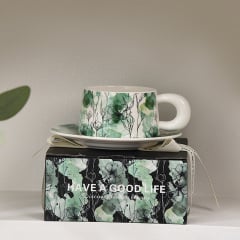 Кофейный набор Qinglan Ruomeng 250 мл White-Green 13151-83890 Хмельницкий