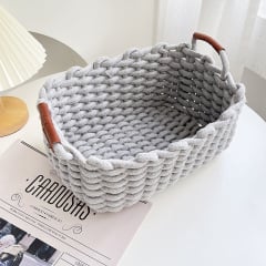 Плетеная корзина для хранения с ручками ANbeauty Серая (AN0103379) Київ
