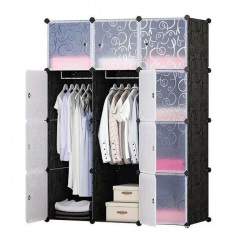 Сборной модульный шкаф для белья и одежды RIAS МР 312-62А 110х37х146см Black-White Кропивницький