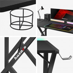 Компьютерный стол huzaro Hero 6.3 RGB 154x48x74 см Black Ізмаїл