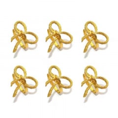Набор колец для салфеток No Brand Бантики 6 шт Gold (GB6) Киев