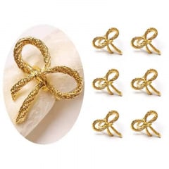 Набор колец для салфеток No Brand Бантики 6 шт Gold (GB6) Киев