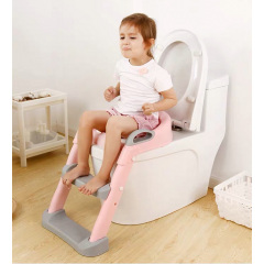 Накладка на унитаз с лесенкой Baby Assistant DA6900 Розово-серый Київ