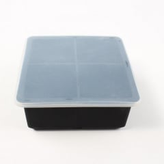 Форма для льда силиконовая Ice с крышкой Кубики 4 ячейки 11х11х5 см Черный (C051349) Чернівці