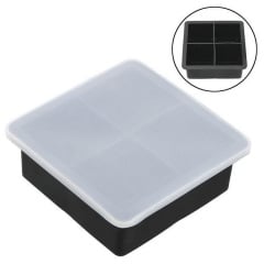 Форма для льда силиконовая Ice с крышкой Кубики 4 ячейки 11х11х5 см Черный (C051349) Чернівці