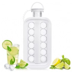 Портативная силиконовая форма для льда OPT-TOP ICE Cube Tray бутылка 2в1 на 17 шариков Белый (2104618556) Чернівці