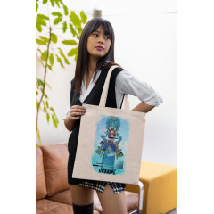 Эко-сумка шоппер с этническим принтом "Кукла-мотанка. Мотанка. Ukraine Motanka. Motanka doll" Кавун Бежевый Дніпро