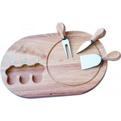 Сырная доска SNT c сырными приборами 33х18 см Бежевый (8835) Ужгород