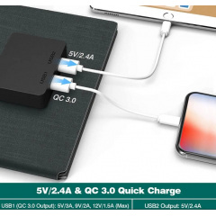 Солнечная панель No Brand BS-030 IP67 30W 2xUSB PD Черный (1632854905) Мукачево