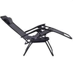 Шезлонг Garden Line Relax Black до 130 кг Черный Вишневе