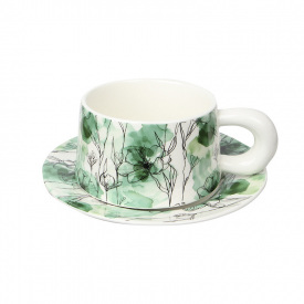 Кофейный набор Qinglan Ruomeng 250 мл White-Green 13151-83890