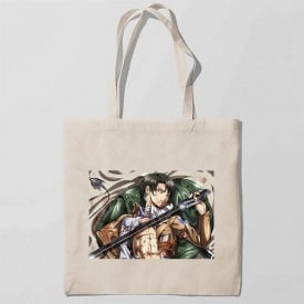 Эко-сумка шоппер с принтом Attack on Titan - Вторжение титанов 13 Кавун Бежевый