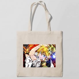Эко-сумка шоппер с принтом Семь смертных грехов Nanatsu no Taizai The Seven Deadly Sins 2 Кавун Бежевый