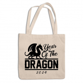 Эко-сумка шоппер с новогодним принтом "Year of the Dragon. Dragon 2024. Дракон 2024" Кавун ЭСШ001319