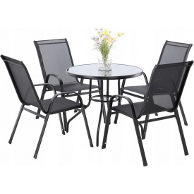 Комплект садовой мебели GardenLine Verona-4 Grey круглый стол 5 шт
