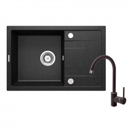 Набір для кухні Deante Corio, гранітна мийка ZRC_2113 + зміш. BEN_262M, графіт (ZRCA2113)
